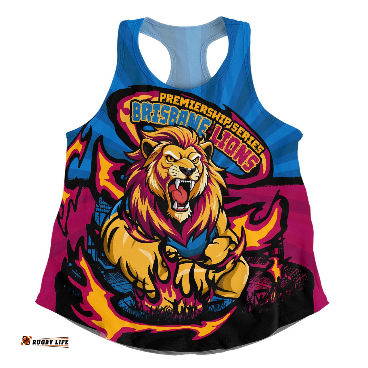 Amazing Aussie Brisbane Lions Premiership Series Flame Edition Women Tank Top