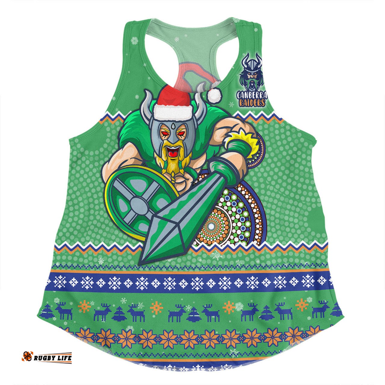 Amazing Aussie Canberra Raiders Christmas Custom Ugly Xmas And Aboriginal Patterns For Die Hard Fan Women Tank Top