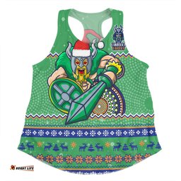 Amazing Aussie Canberra Raiders Christmas Custom Ugly Xmas And Aboriginal Patterns For Die Hard Fan Women Tank Top