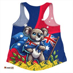 Amazing Aussie Australia Golden Wattle And Koala Australia Day Celebration Women Tank Top