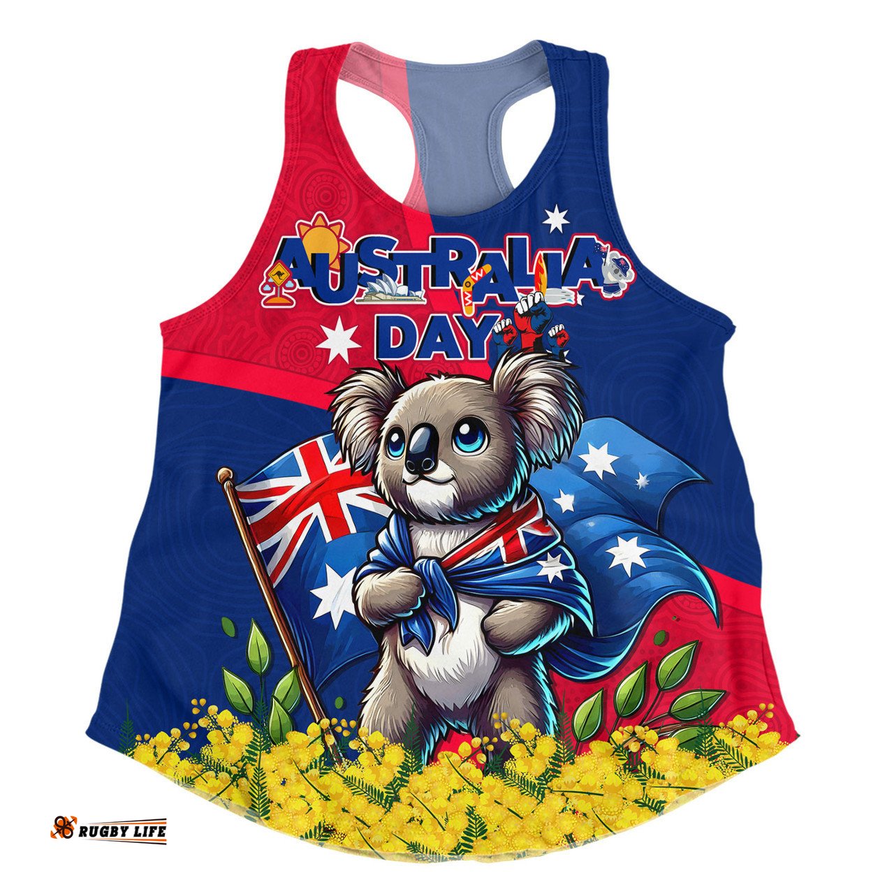 Amazing Aussie Australia Golden Wattle And Koala Australia Day Celebration Women Tank Top