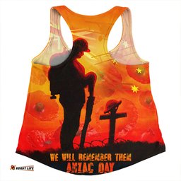 Amazing Aussie Australia Dawn Of Sacrifice Anzac Remembrance Women Tank Top