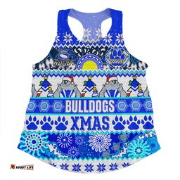 Amazing Aussie Canterbury Bankstown Bulldogs Christmas Aboriginal Custom Indigenous Knitted Ugly Xmas Style Women Tank Top