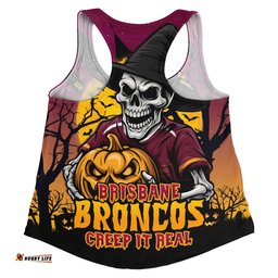 Amazing Aussie Brisbane Broncos Dark Moon Rugby Halloween Battle Edition Women Tank Top