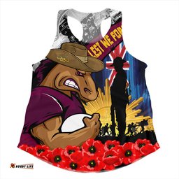 Amazing Aussie Brisbane Broncos United In Spirit Anzac Day Tribute Women Tank Top