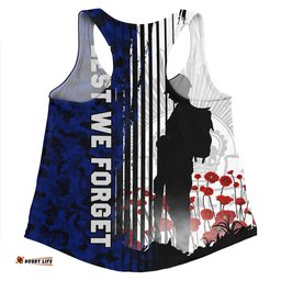 Amazing Aussie Australia Spirit Of Remembrance Day Lest We Forget Blue Women Tank Top