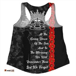 Amazing Aussie Australia Poppy Line Anzac Memorial Black Women Tank Top