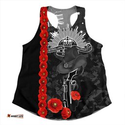 Amazing Aussie Australia Poppy Line Anzac Memorial Black Women Tank Top