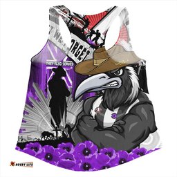 Amazing Aussie Collingwood ANZAC Day Honor Purple Valor And Spirit Women Tank Top
