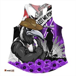 Amazing Aussie Collingwood ANZAC Day Honor Purple Valor And Spirit Women Tank Top