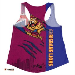 Amazing Aussie Brisbane Lions Burning Passion Of Power Scratch Style Women Tank Top