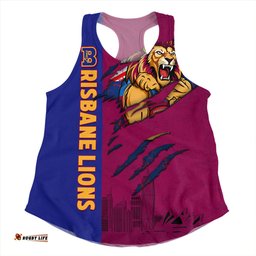 Amazing Aussie Brisbane Lions Burning Passion Of Power Scratch Style Women Tank Top