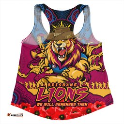 Amazing Aussie Brisbane Lions Ripped Legacy Of The Game The ANZAC Spirit Lives On Women Tank Top