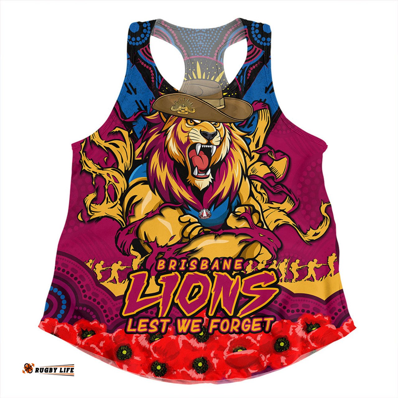 Amazing Aussie Brisbane Lions Ripped Legacy Of The Game The ANZAC Spirit Lives On Women Tank Top