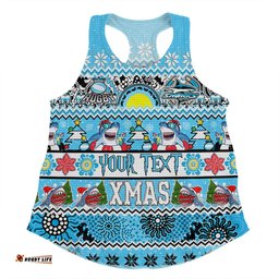 Amazing Aussie Cronulla Sutherland Sharks Christmas Aboriginal Custom Indigenous Knitted Ugly Xmas Style Women Tank Top