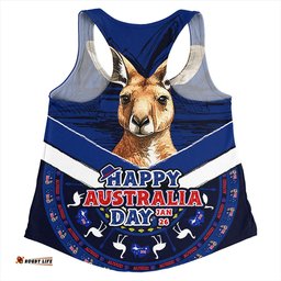 Amazing Aussie Australia Kangaroo Pride Australia Day Blue Women Tank Top