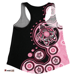 Amazing Aussie Australia Indigenous Turtle Aboriginal Dot Art Pink Women Tank Top
