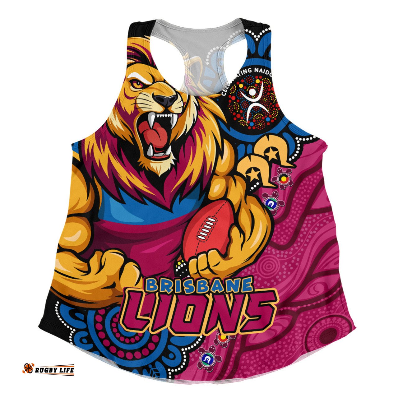 Amazing Aussie Brisbane Lions Power Through Generations NAIDOC Edition Women Tank Top
