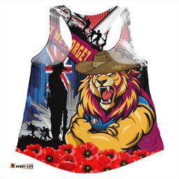 Amazing Aussie Brisbane Lions Anzac Day Honor United In Spirit Women Tank Top