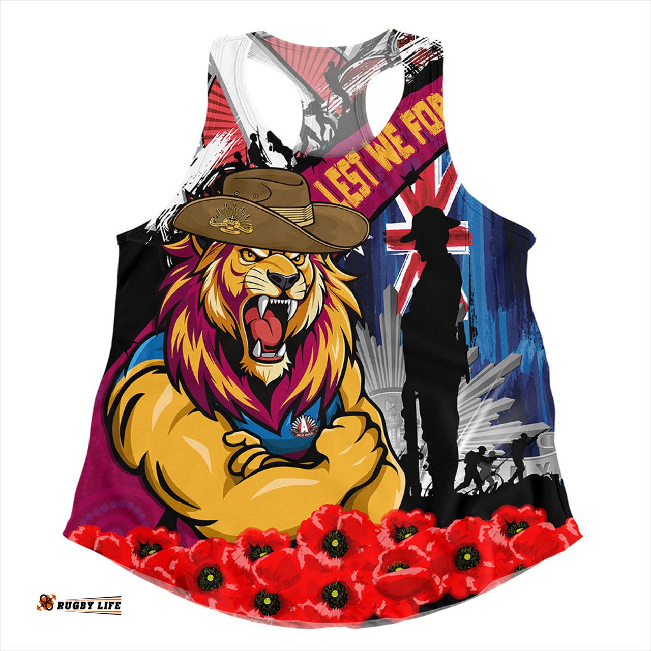 Amazing Aussie Brisbane Lions Anzac Day Honor United In Spirit Women Tank Top