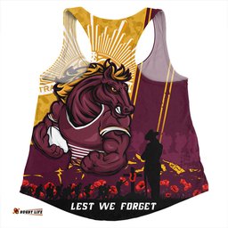 Amazing Aussie Brisbane Broncos Anzac Day Lest We Forget Strong Fighting Spirit Women Tank Top