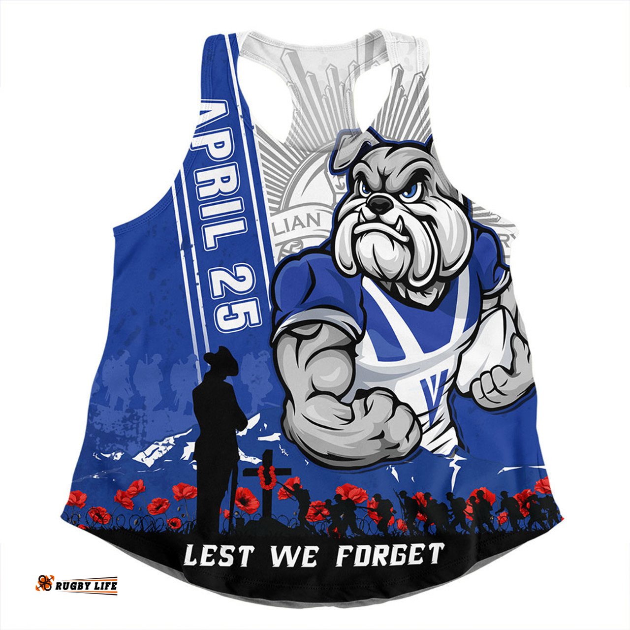 Amazing Aussie Canterbury Bankstown Bulldogs Anzac Day Lest We Forget Strong Fighting Spirit Women Tank Top