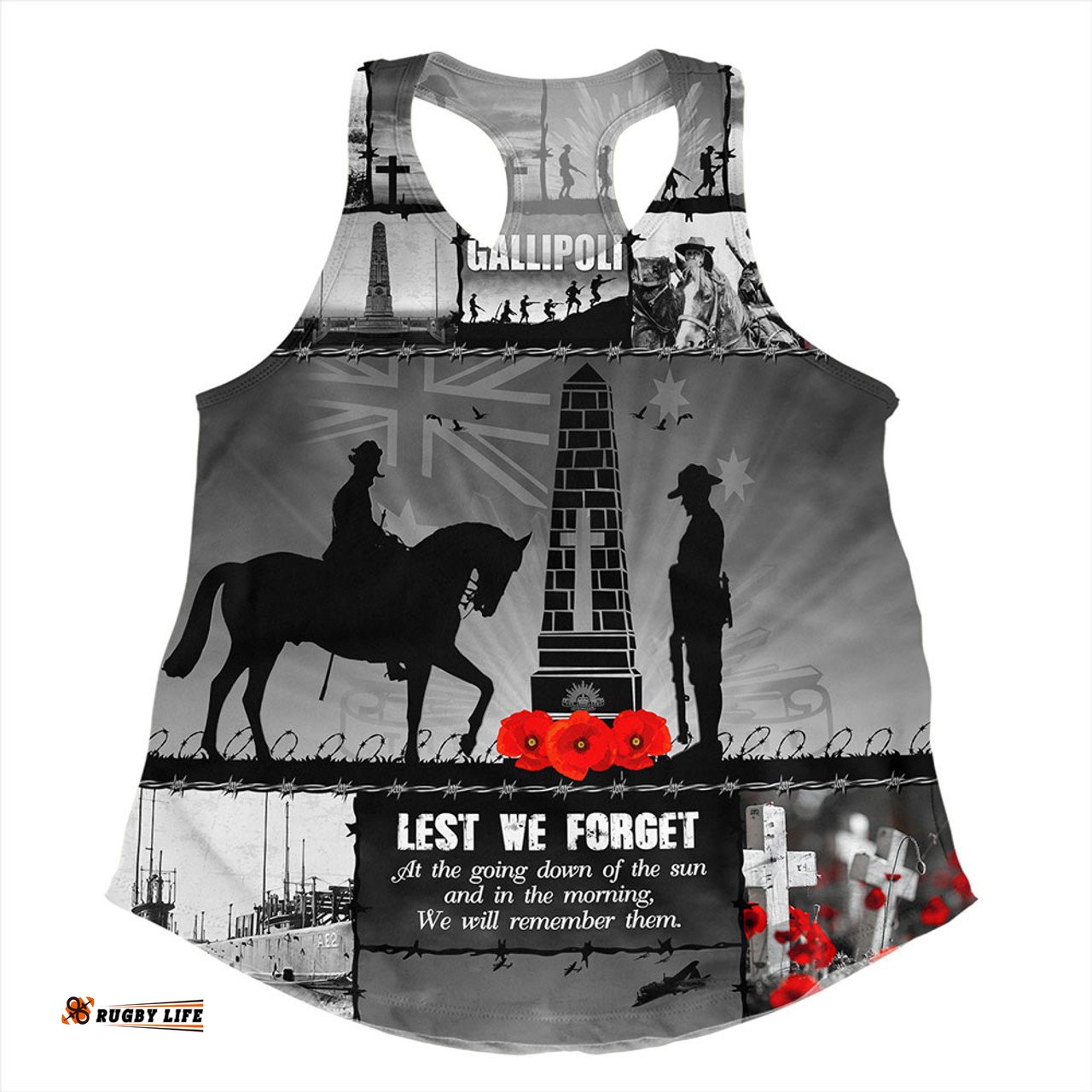 Amazing Aussie Australia Anzac Day Honoring Gallipoli Heroes Memorial Orange Women Tank Top