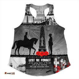 Amazing Aussie Australia Anzac Day Honoring Gallipoli Heroes Memorial Orange Women Tank Top