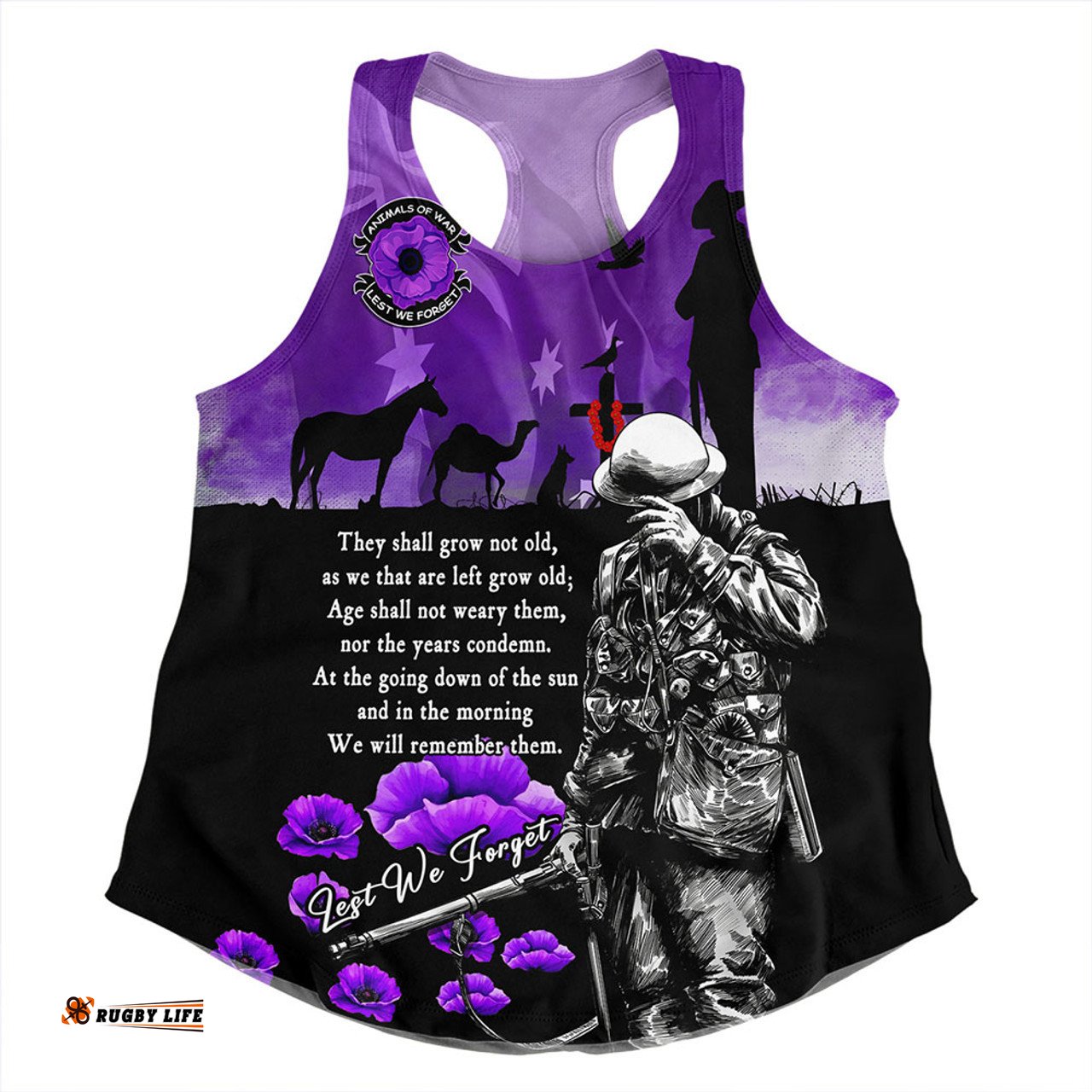 Amazing Aussie Australia Anzac Day Remembering The Animals Victims Of War Women Tank Top