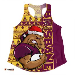 Amazing Aussie Brisbane Broncos Merry Ugly Xmas Nordic Pattern Style Women Tank Top