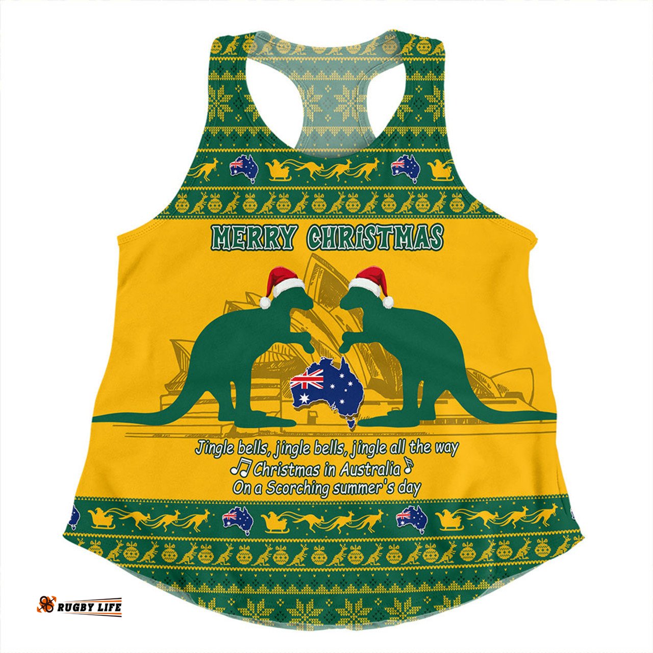 Amazing Aussie Australia Scorching Australia Christmas Green Women Tank Top