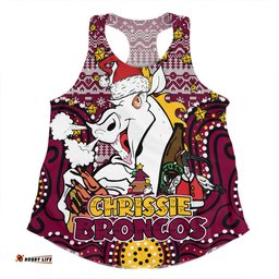 Amazing Aussie Brisbane Broncos Christmas Custom Christmas Knit Patterns Vintage Jersey Ugly Women Tank Top