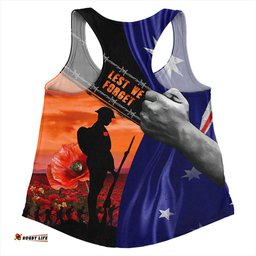 Amazing Aussie Australia Remembrance Day Australian Fallen Heroes Orange Women Tank Top