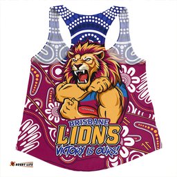Amazing Aussie Brisbane Lions Aboriginal Inspired Tough Fan Football For Life Women Tank Top
