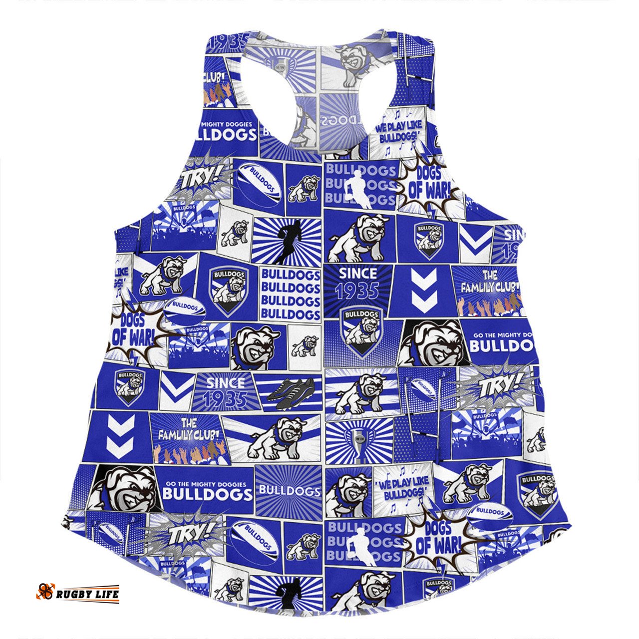 Amazing Aussie Canterbury Bankstown Bulldogs Team Of Us Die Hard Fan Supporters Comic Style Women Tank Top