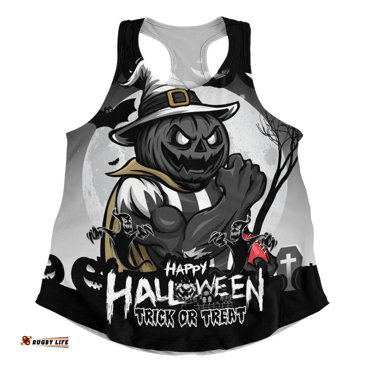 Amazing Aussie Collingwood Dark Pumpkin Halloween Spirit Women Tank Top
