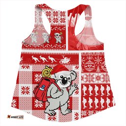 Amazing Aussie Australia Koala Wonderland Christmas Red Women Tank Top