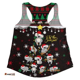 Amazing Aussie Australia Merry Christmas Tis The Season Koala Edition Women Tank Top