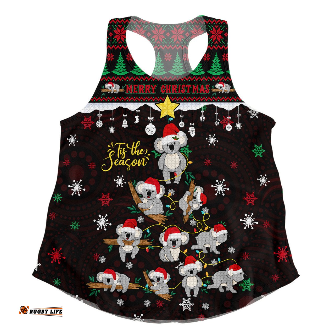 Amazing Aussie Australia Merry Christmas Tis The Season Koala Edition Women Tank Top