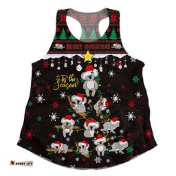 Amazing Aussie Australia Merry Christmas Tis The Season Koala Edition Women Tank Top