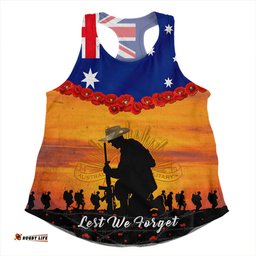 Amazing Aussie Australia Anzac Day Lest We Forget Honoring The Anzac Spirit Orange Women Tank Top