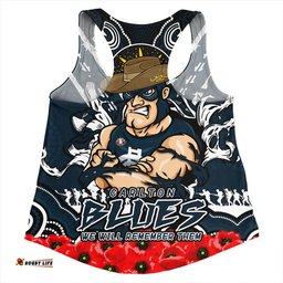 Amazing Aussie Carlton Ripped Legacy Of The Game The ANZAC Spirit Lives On Women Tank Top
