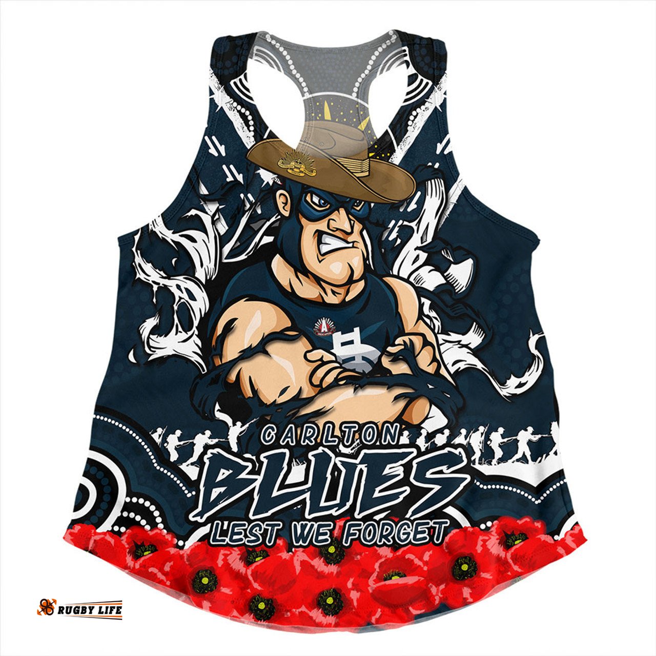 Amazing Aussie Carlton Ripped Legacy Of The Game The ANZAC Spirit Lives On Women Tank Top