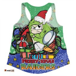 Amazing Aussie Canberra Raiders Christmas Custom Merry Christmas Our Beloved Team With Aboriginal Dot Art Pattern Women Tank Top