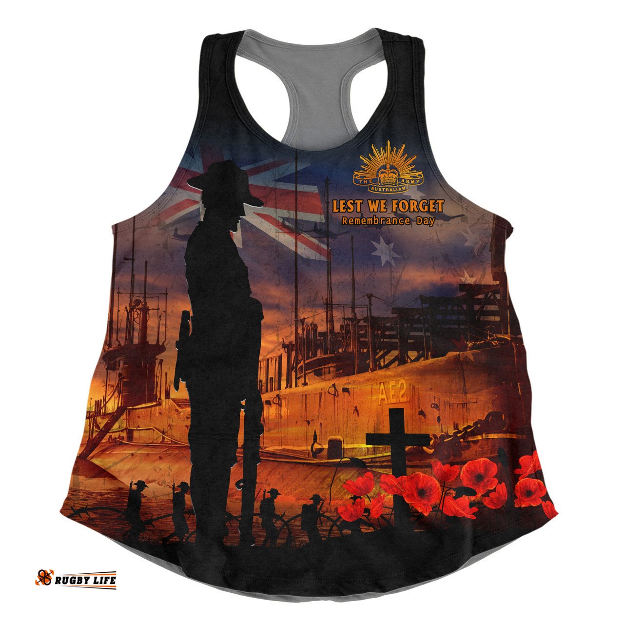 Amazing Aussie Australia Sunset Of Sacrifice And Remembrance Day Honor Orange Women Tank Top