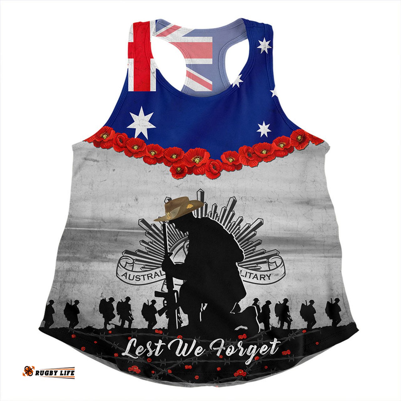 Amazing Aussie Australia Anzac Day Lest We Forget Honoring The Anzac Spirit Gray Women Tank Top