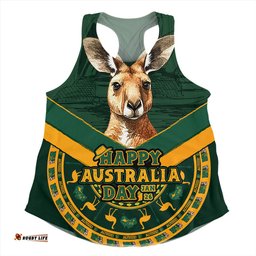 Amazing Aussie Australia Kangaroo Pride Australia Day Green Women Tank Top