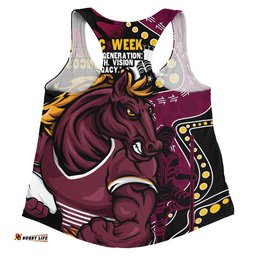 Amazing Aussie Brisbane Broncos NAIDOC Indigenous Warrior Spirit Women Tank Top