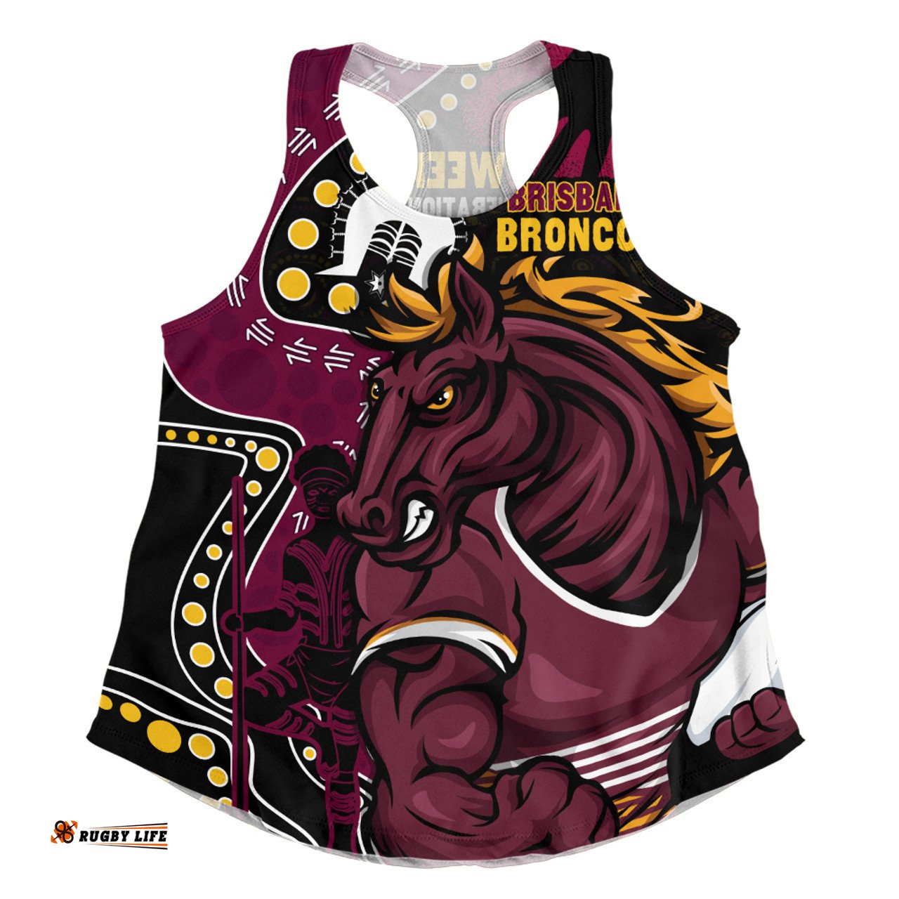Amazing Aussie Brisbane Broncos NAIDOC Indigenous Warrior Spirit Women Tank Top