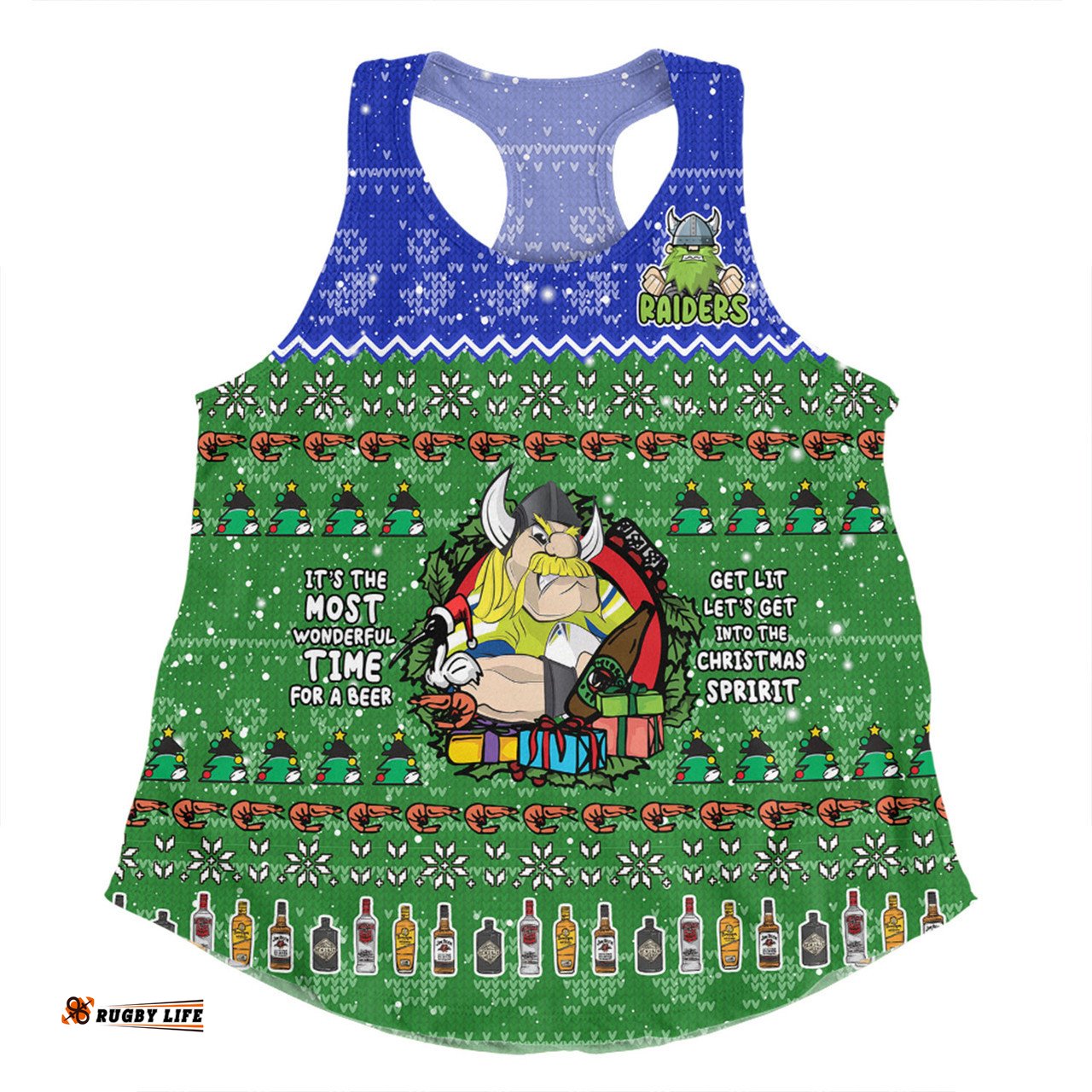 Amazing Aussie Canberra Raiders Christmas Custom Chrissie Spirit Women Tank Top